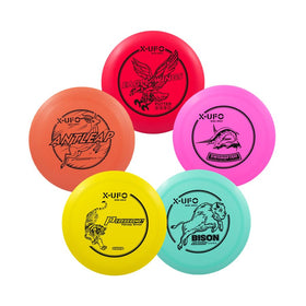 X-UFO Disc Golf Set in multicolor, ideal for beginner practice and visibility