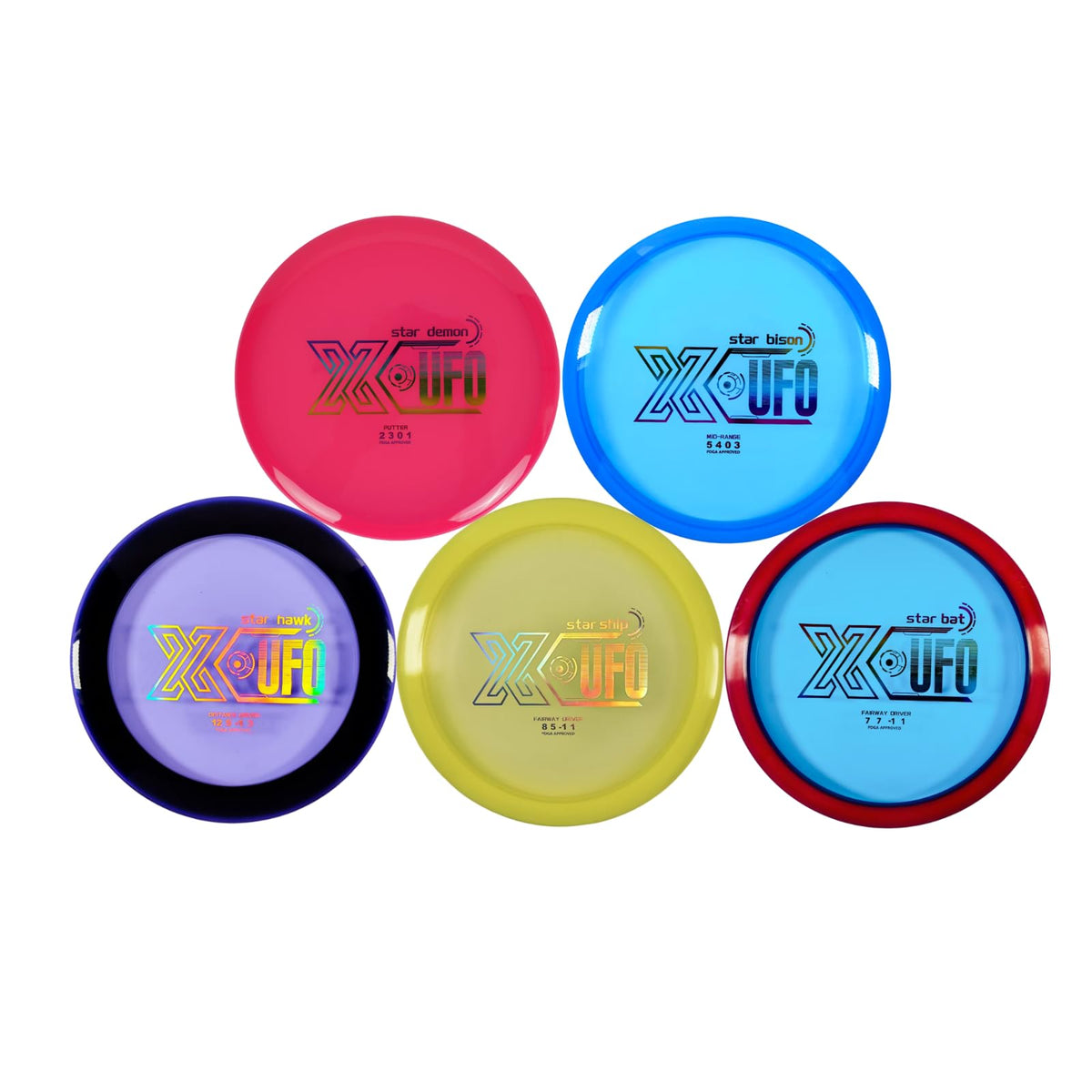 X-UFO Disc Golf Set putter disc for precise short-range shots