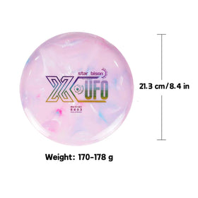 X-UFO Star Bat turquoise disc highlights durability and reliable throwing feel.