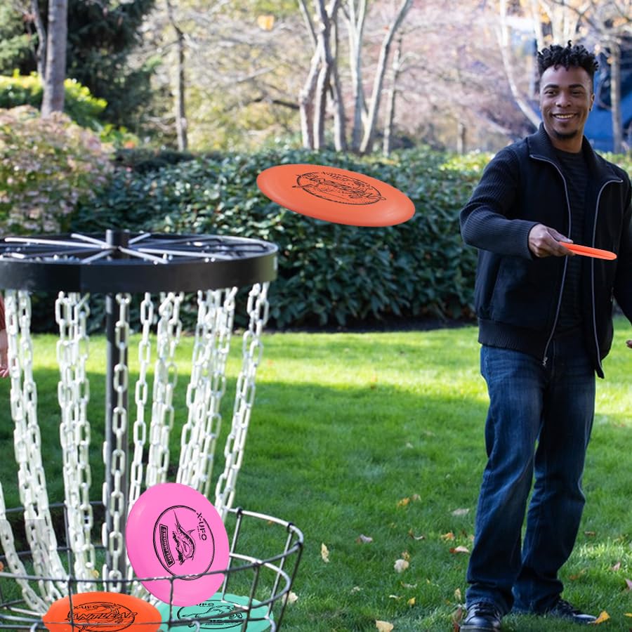X-UFO midrange disc floating over water, ideal for lake courses