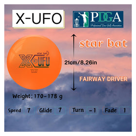 X-UFO mid-range disc with predictable flight for smart shots.