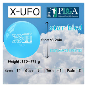 X-UFO PDGA-certified discs ready for practice and competition.
