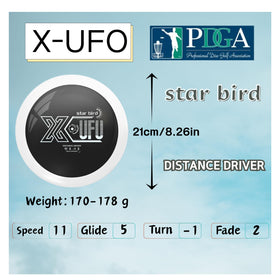 X-UFO five-disc starter set displayed with a compact carry bag.