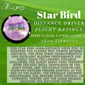 X-UFO Star Bird Disc PDGA-certified design meets standard specs
