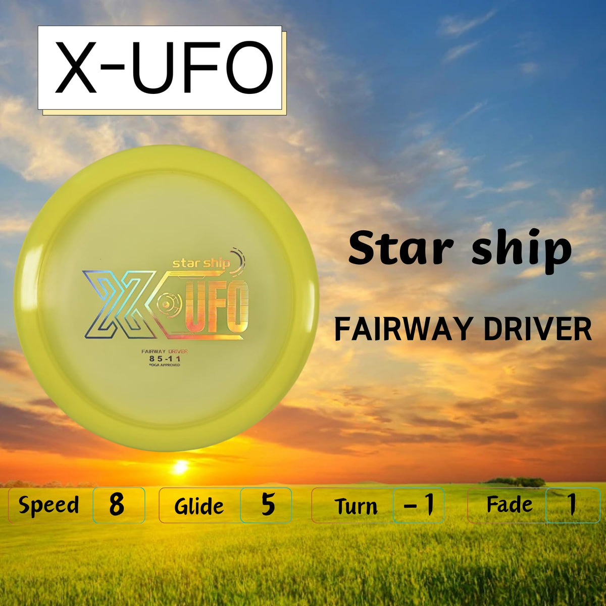X-UFO Star Ship 8 driver, high-speed flight for long throws