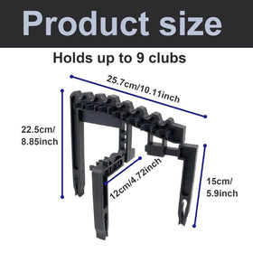 Xanadued Golf Club Organizer 9-club capacity for neat storage and quick access.