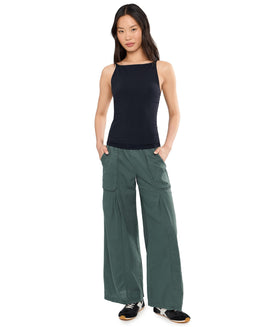 XCVI Charli wide-leg Hawthorn Leaf side view for versatile, day-to-night wear.