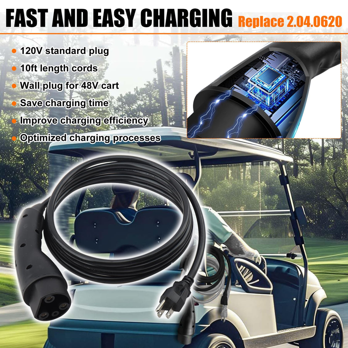 XDFDRF 10 ft charging cord enables flexible placement during charging