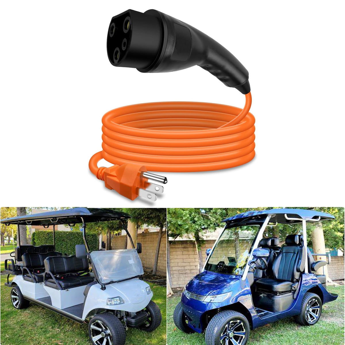 XDFDRF golf charging cable 120V 3-pin for efficient charging across supported carts.