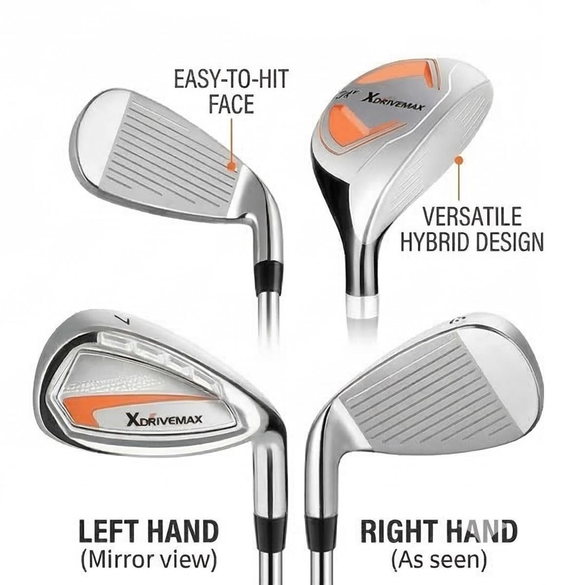 XDriveMax 7-piece women's golf set putter, high-MOI alignment for steady rolls