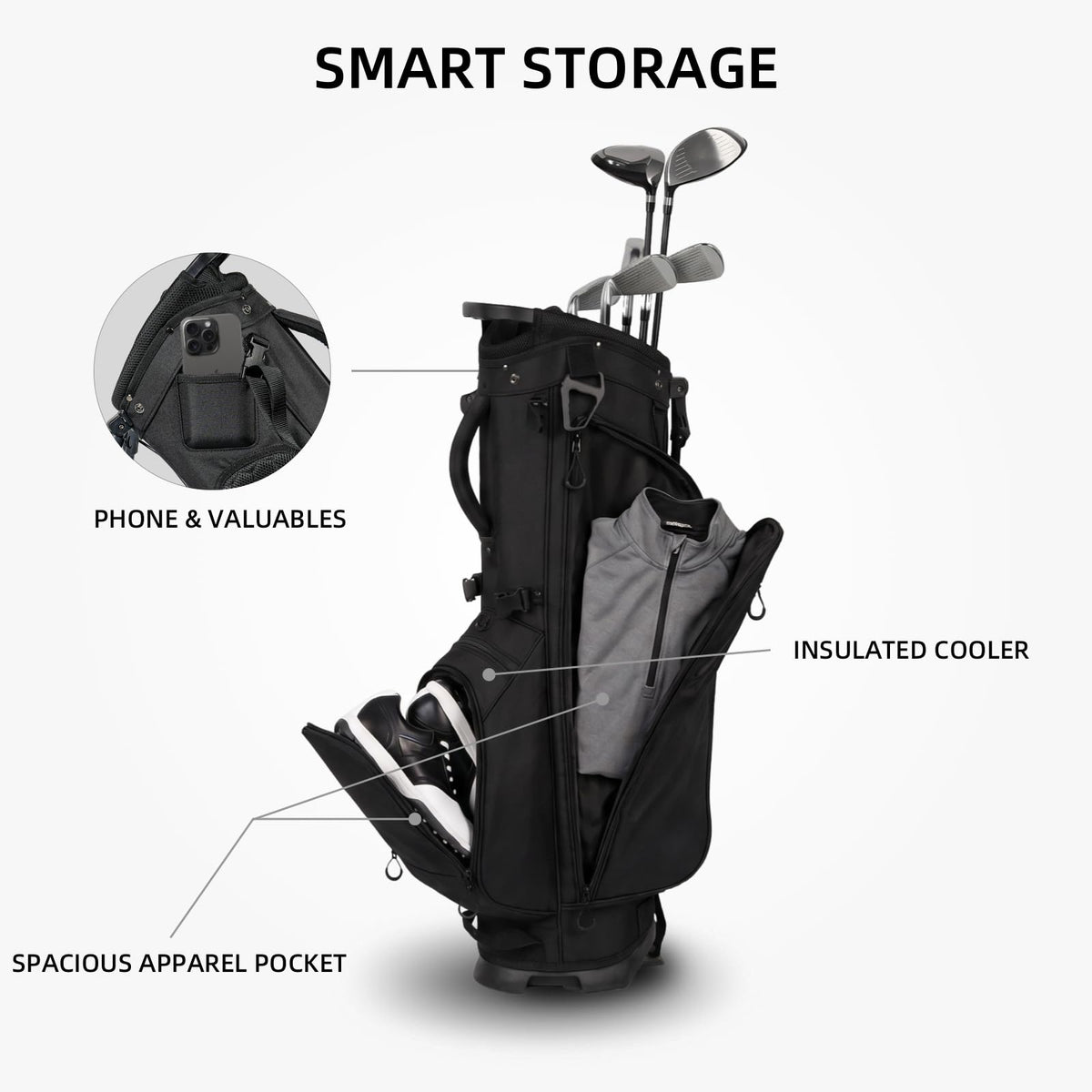 XDriveMax cooler pocket with velvet-lined spot stores drinks and valuables