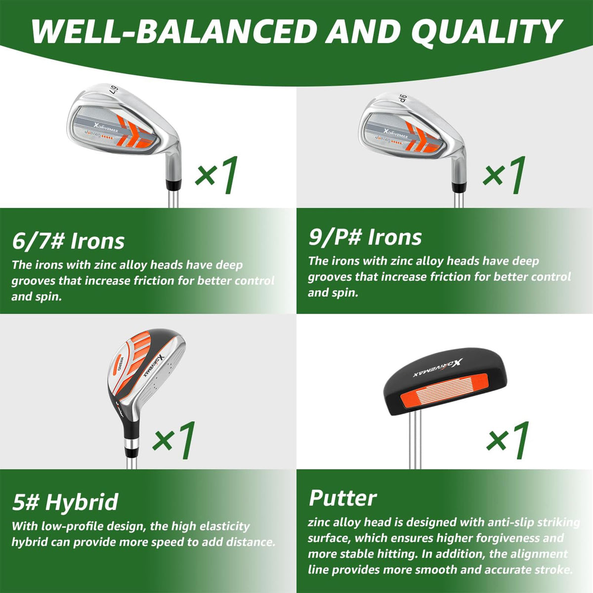 XDriveMax five pound hybrid with headcover for effortless launches