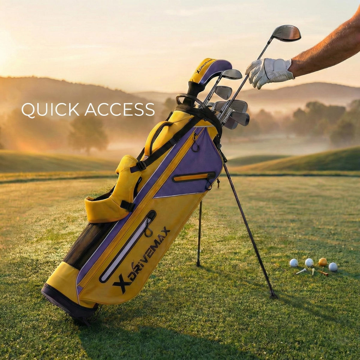 XDriveMax golf stand bag 4-way divider for tidy club organization