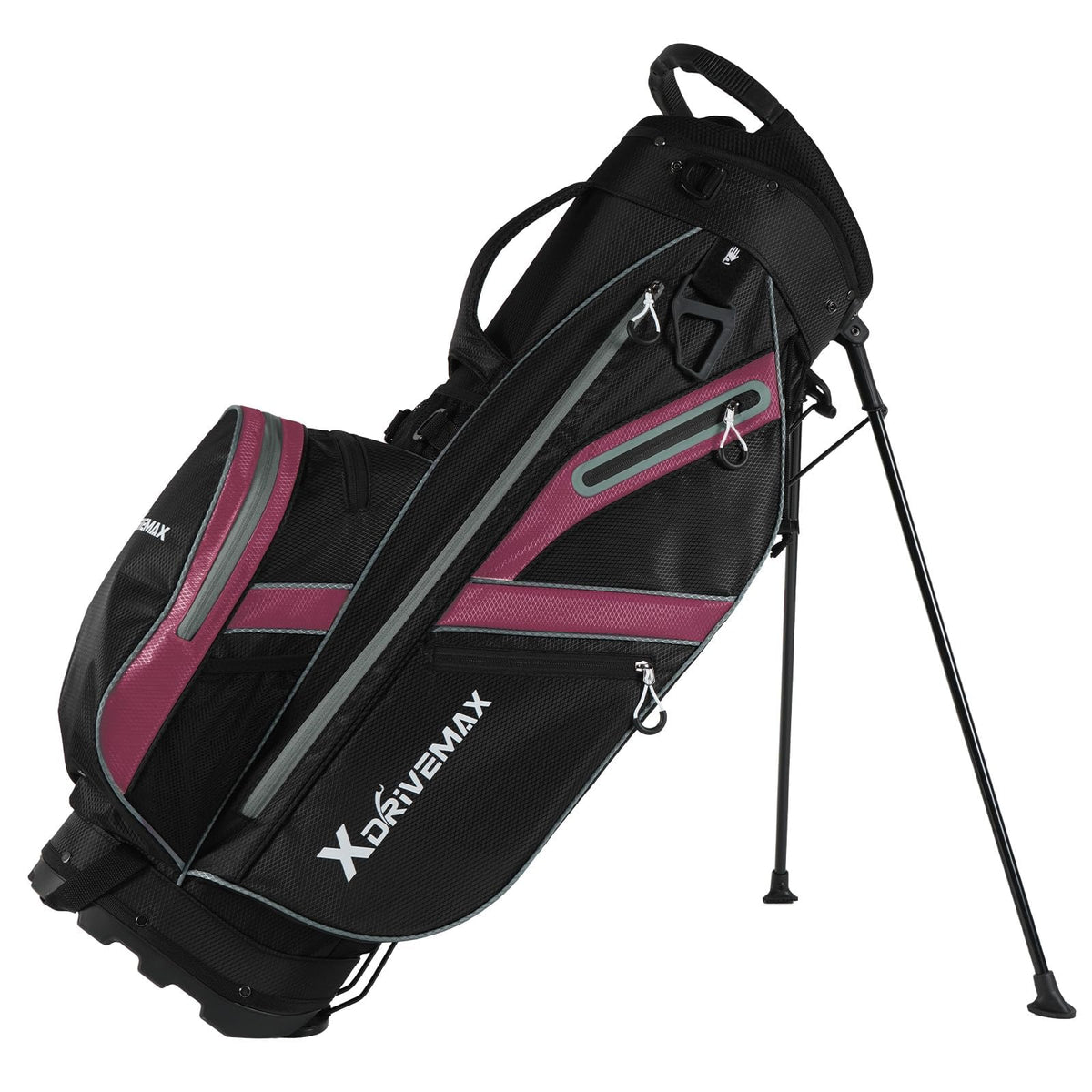 XDriveMax golf stand bag with 8-way top dividers for organized clubs