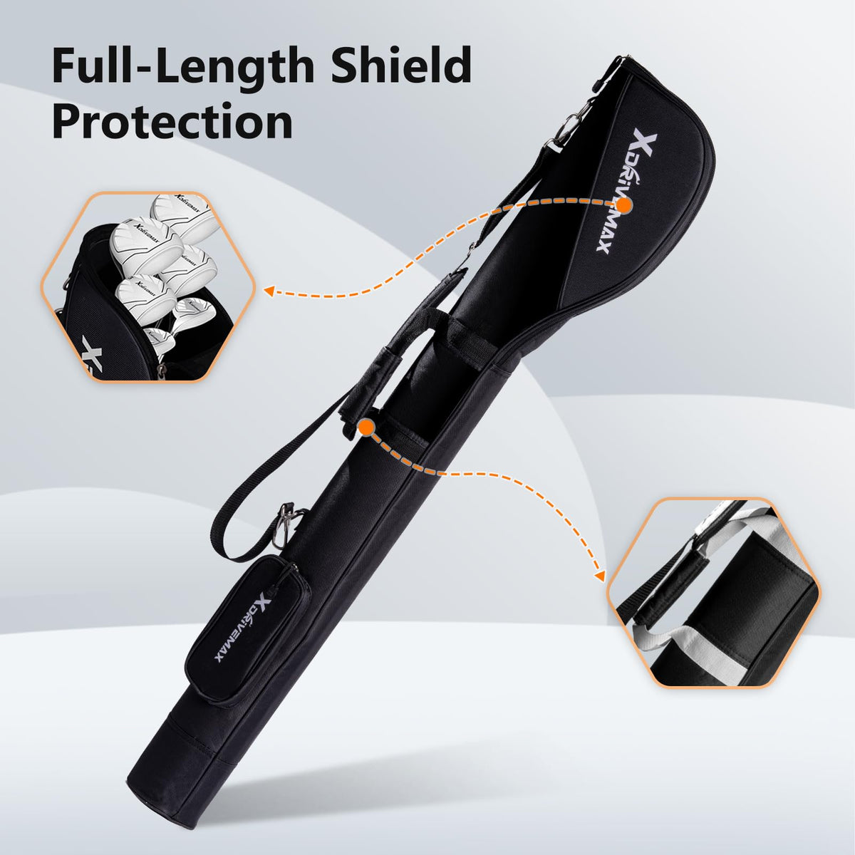 XDriveMax Golf Stand Bag all-weather defense keeps gear dry in rain and sun.