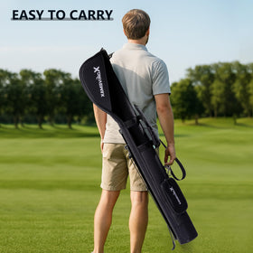 XDriveMax Golf Stand Bag with hard-shell exterior shields clubs during transit.