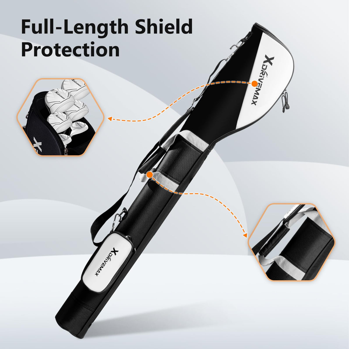 XDriveMax lightweight strap design reduces fatigue during rounds
