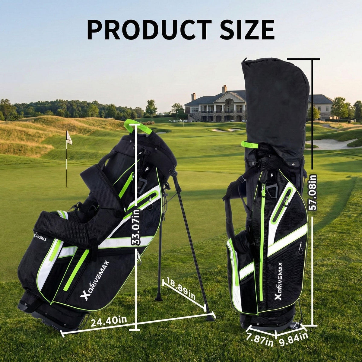 XDriveMax stand supports upright setup on uneven terrain.