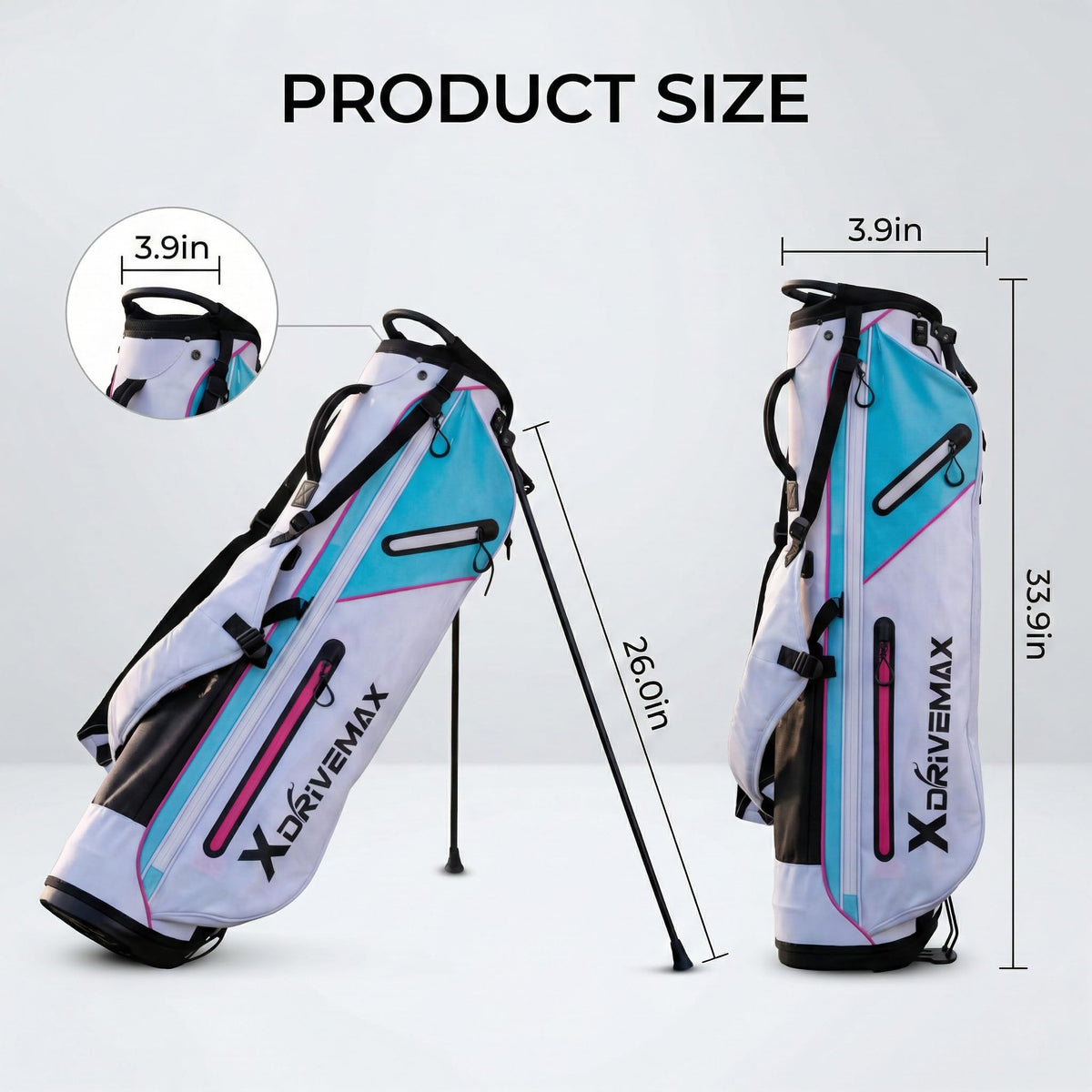 XDriveMax Golf Stand Bag organized pocket layout offers quick access to essentials.