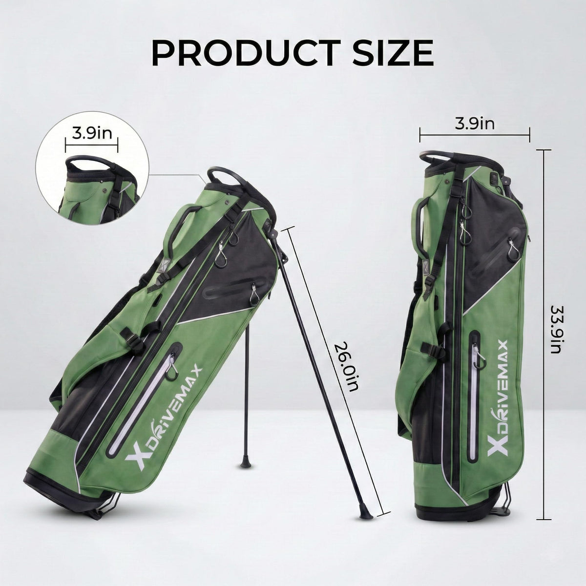 XDriveMax golf stand bag with thoughtful pocket layout for quick access.