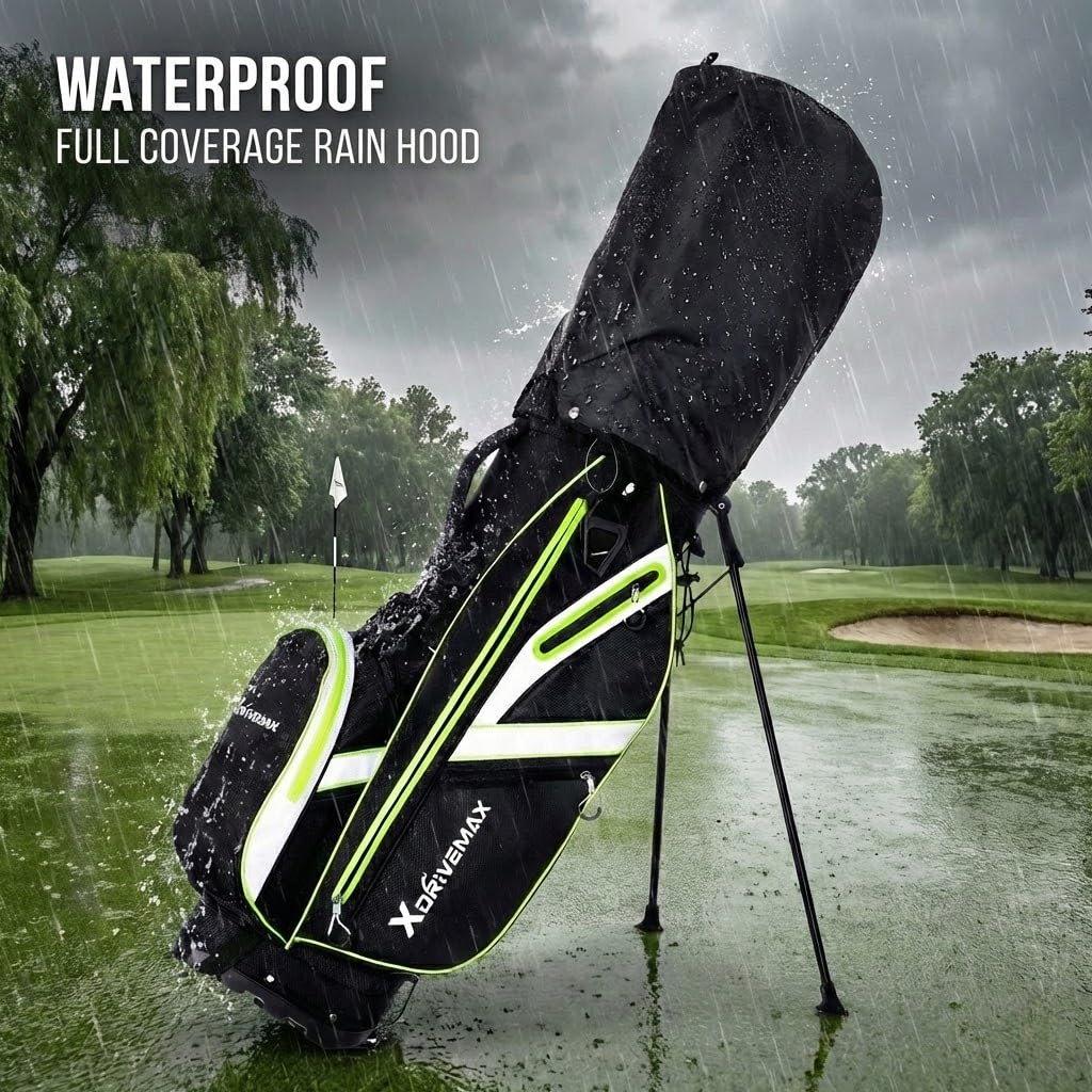 XDriveMax rain cover protects clubs on wet days.