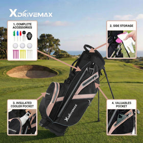XDriveMax rain cover protects clubs during sudden showers.