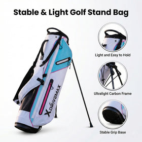 XDriveMax Golf Stand Bag in use during a walking round, showcasing balance and portability.