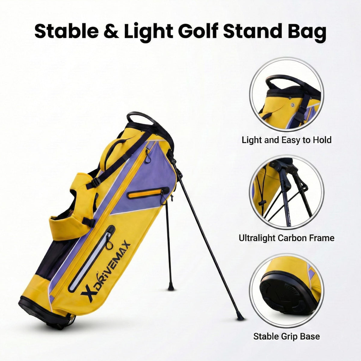 XDriveMax golf stand bag ideal for Par 3 and practice sessions