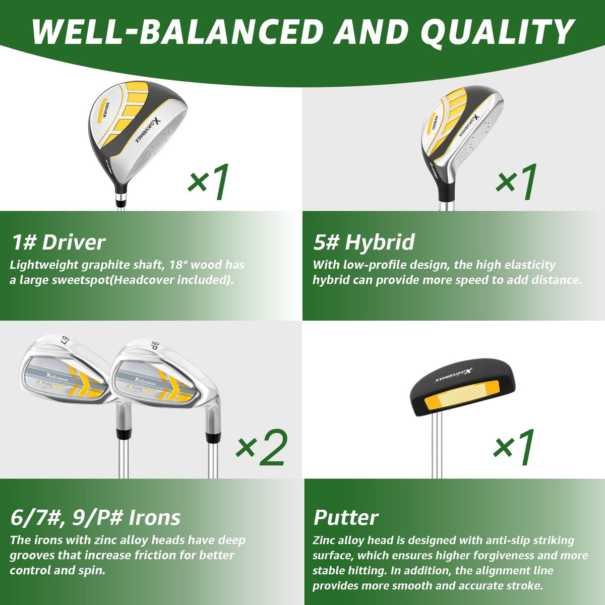 XDriveMax junior hybrid delivers versatile shots for beginners and improving players.