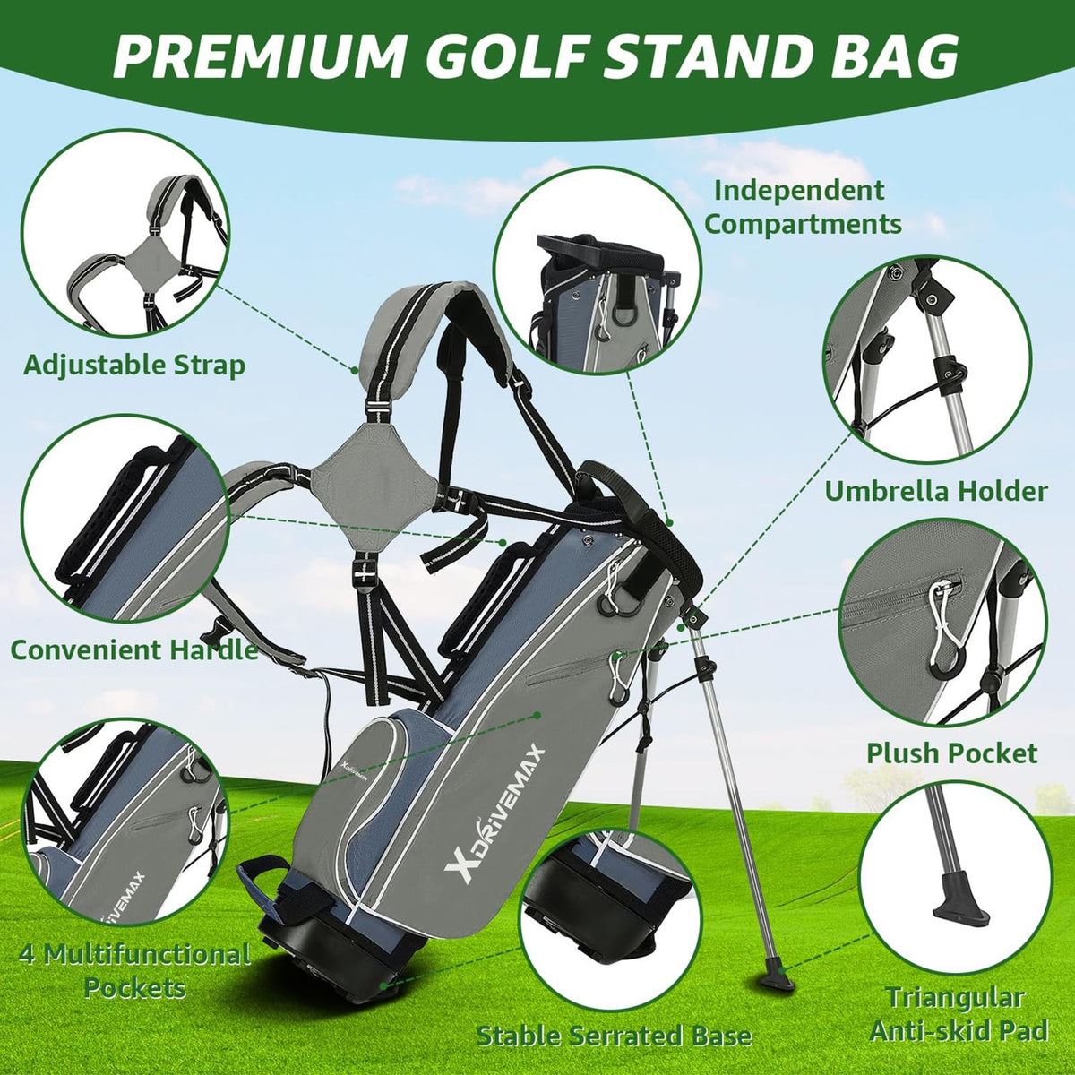 XDriveMax irons 9/P featuring zinc alloy heads for stability.