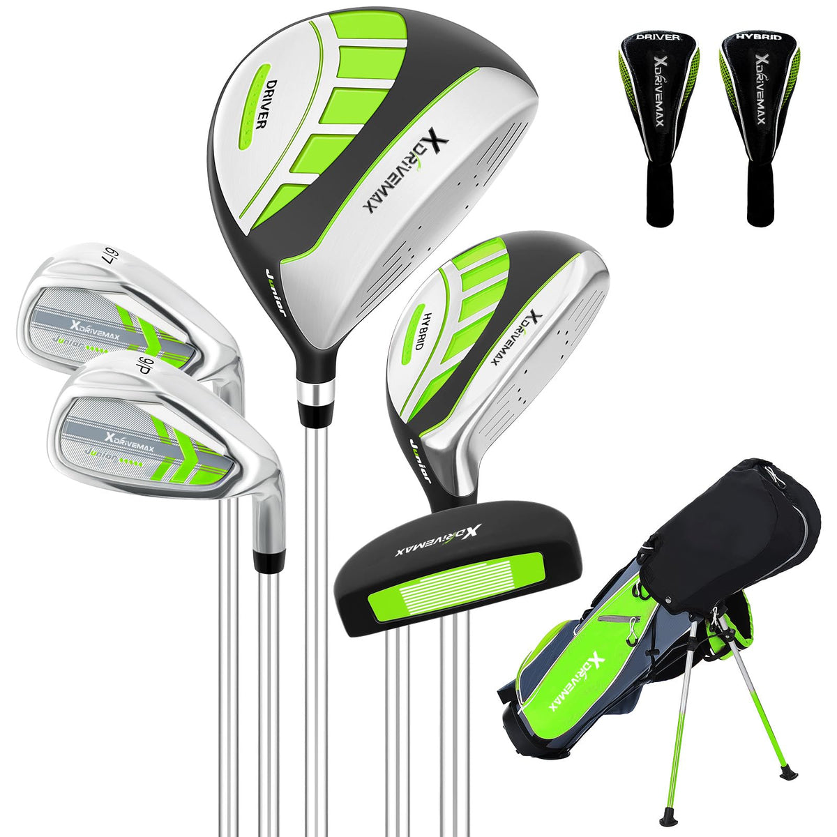XDriveMax kids golf driver demonstrating forgiveness and stability for confident swings