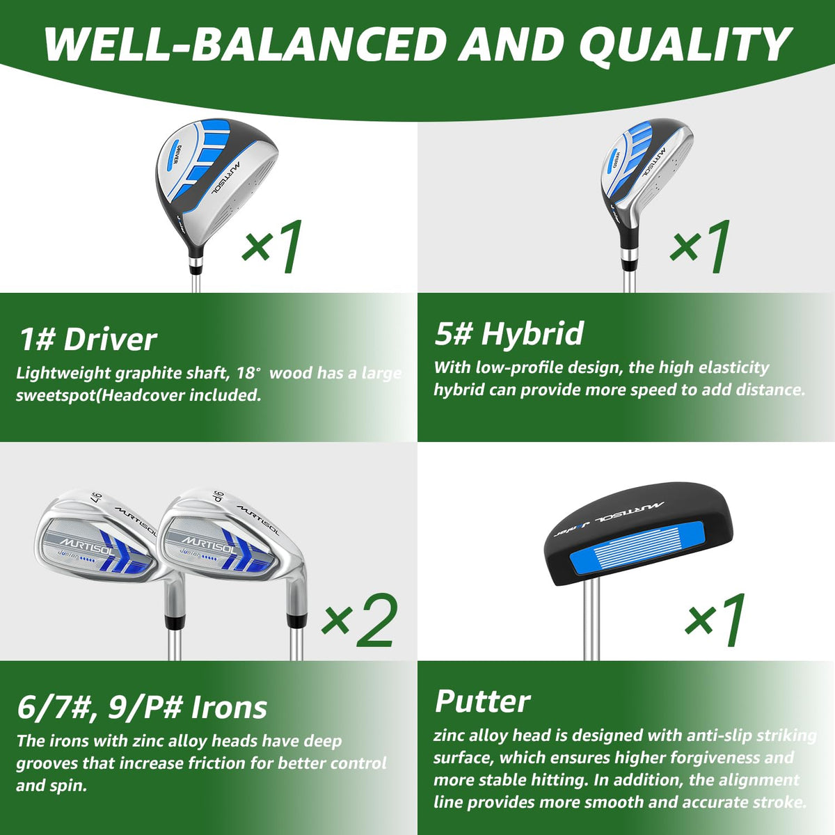 XDriveMax 5# hybrid with protective head cover for travel and durability.