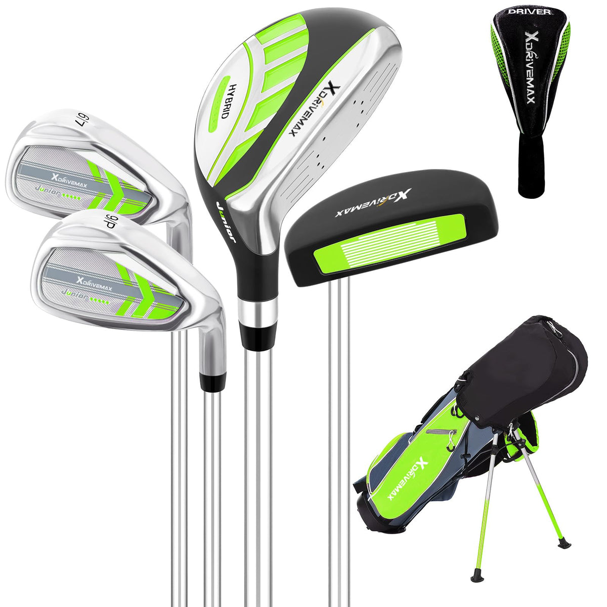 XDriveMax kids golf set in stand bag ready for practice and play