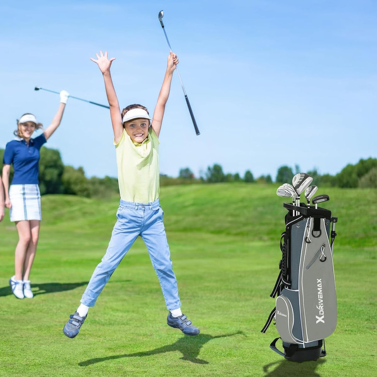 XDriveMax stand bag with rain hood and easy-carry design