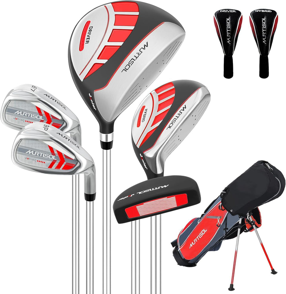 XDriveMax kids golf set with stand bag ready for practice and easy transport