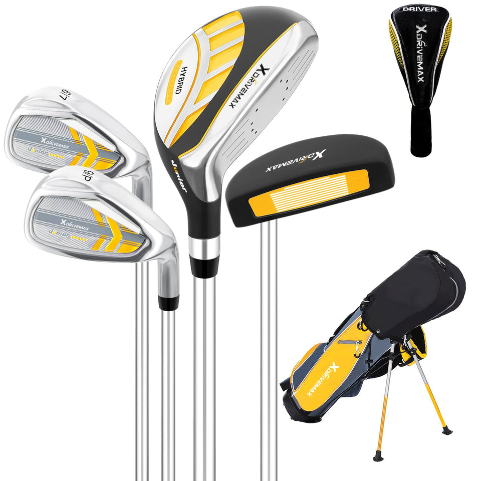 XDriveMax stand bag with the 5-piece junior set, easy transport for young golfers.
