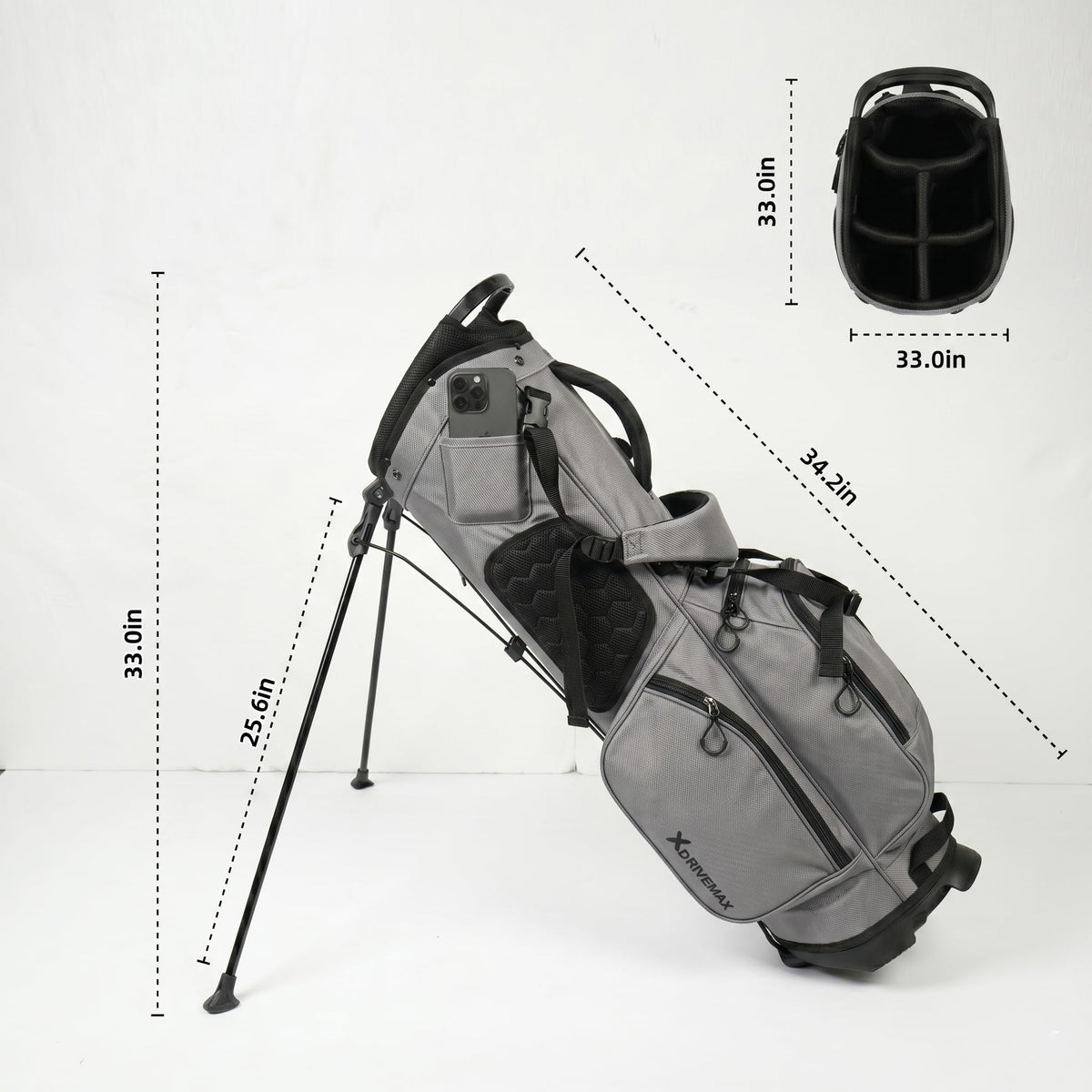 XDRIVEMAX padded double straps for balanced carrying