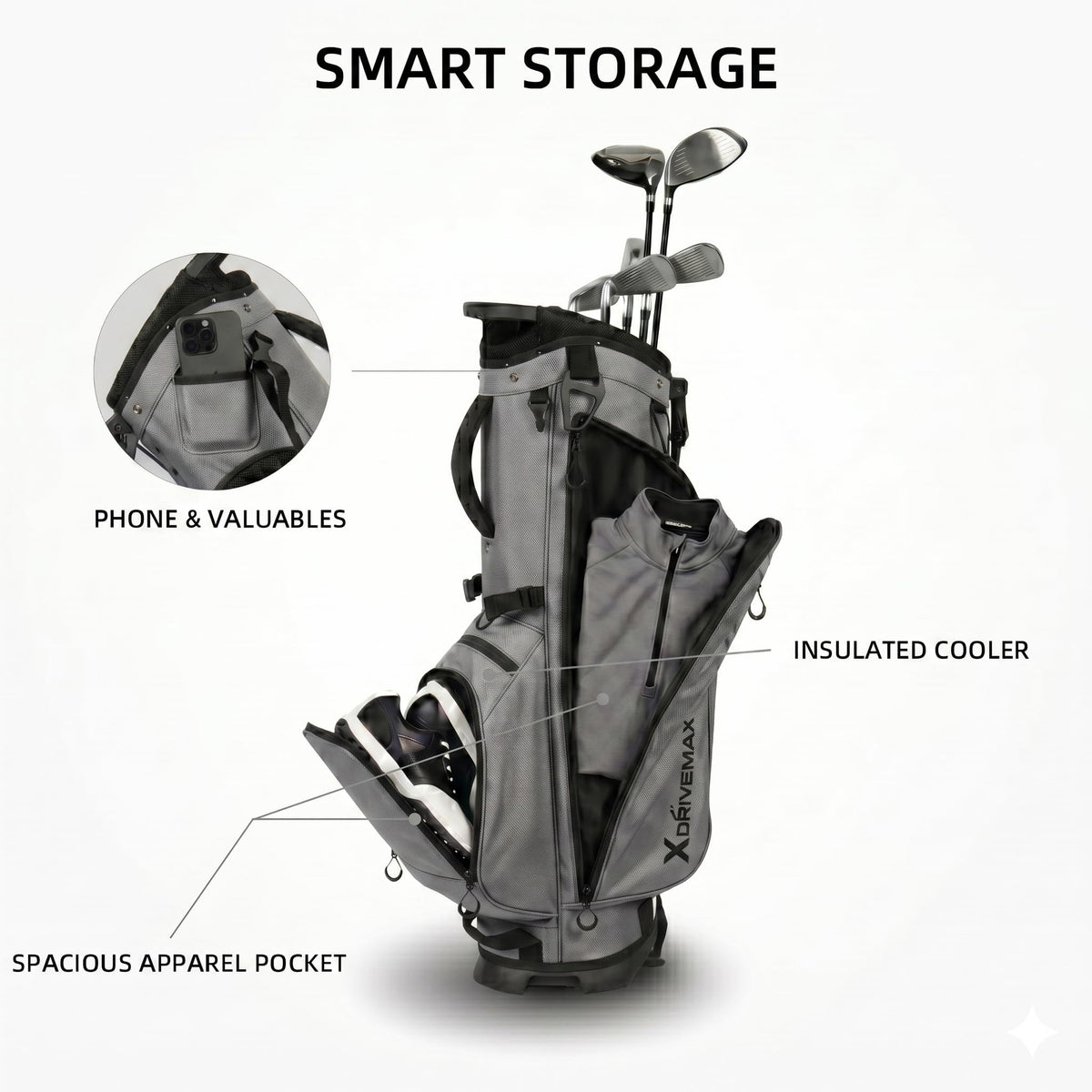 XDRIVEMAX velvet-lined pocket protects valuables during play