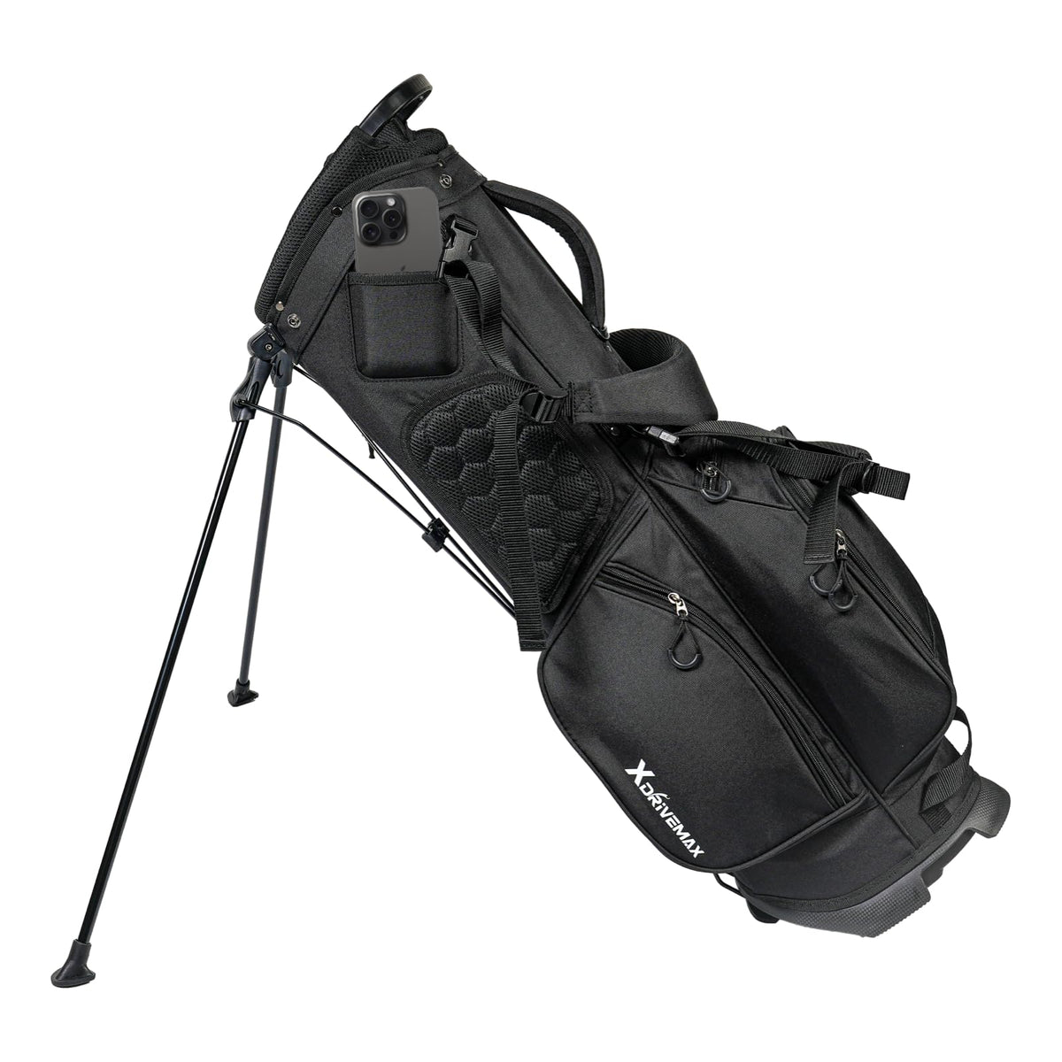 XDriveMax on-course bag in action shows steady balance