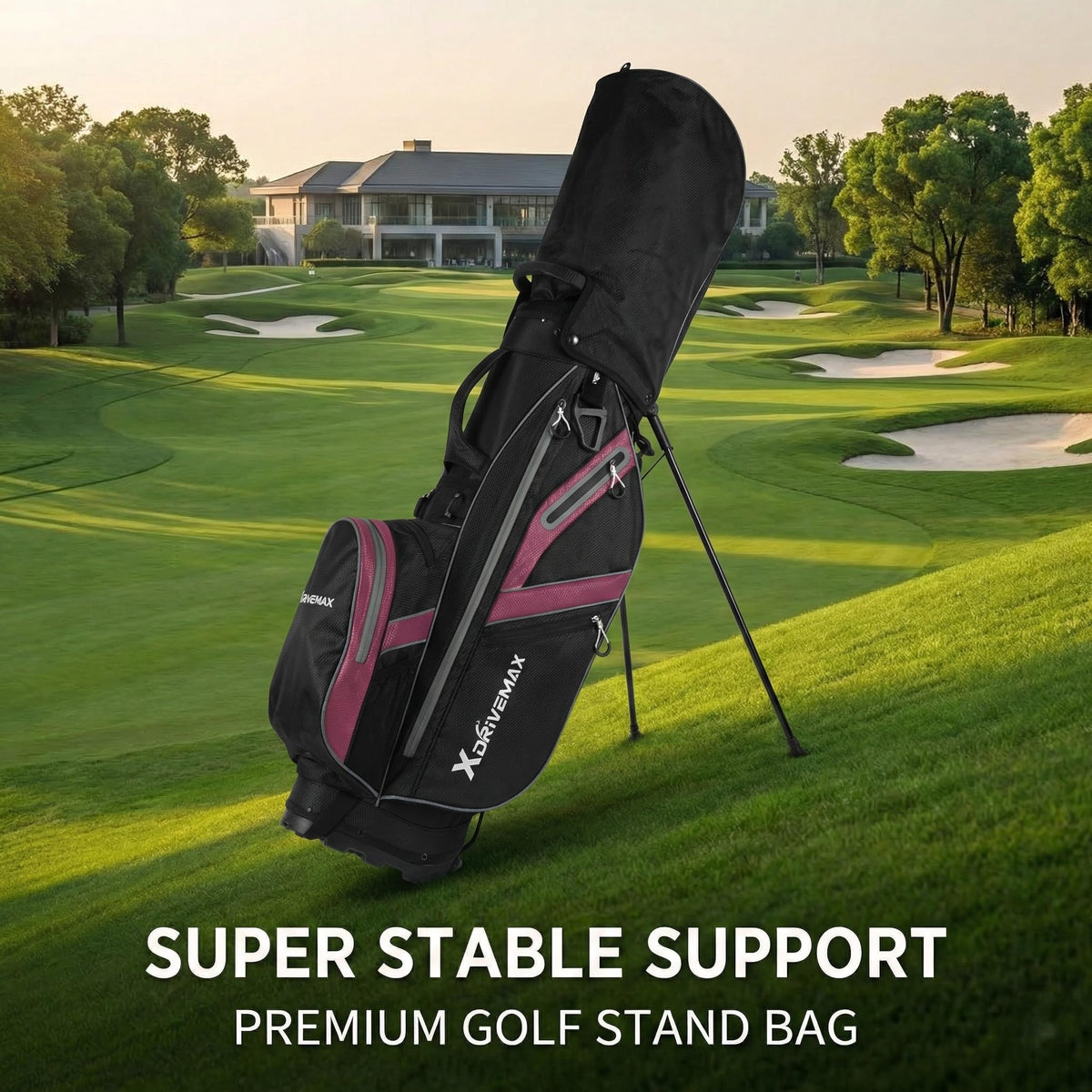 XDriveMax durable stand design stays upright on slopes and uneven ground.