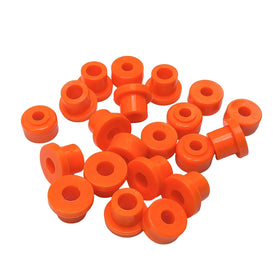 XFApex A-Arm Bushing Kit in orange installed on a front lift for improved control.