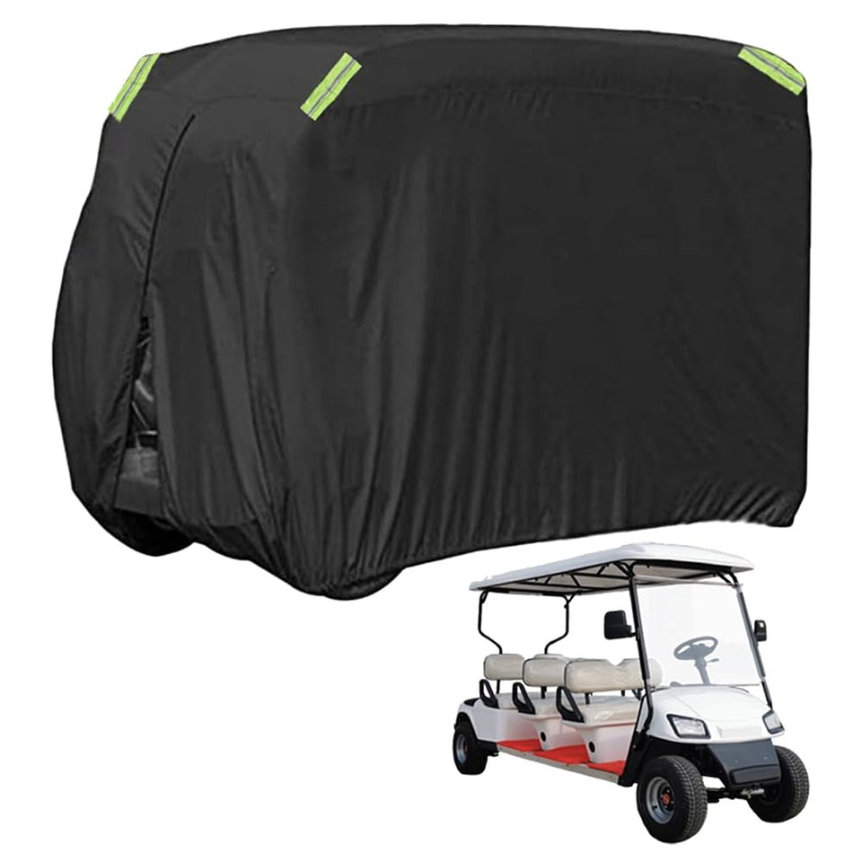XhuangTech golf cart cover front view protects a 6-seat cart in all weather