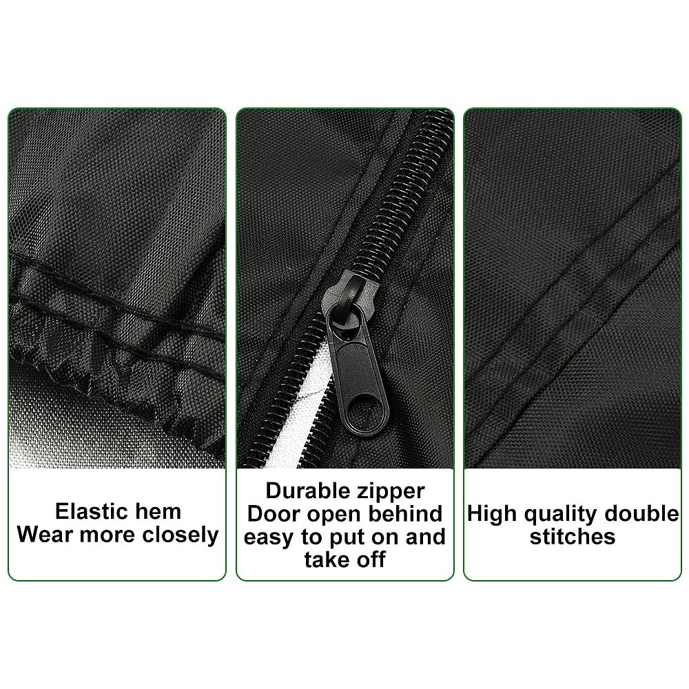 XhuangTech golf cart cover side view with elastic hem stays secure