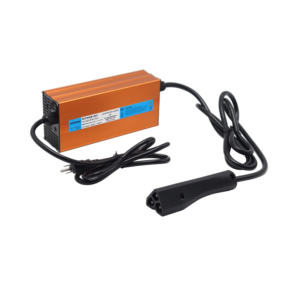 xiixtoo 48V 15A charger side view, portable and easy to handle
