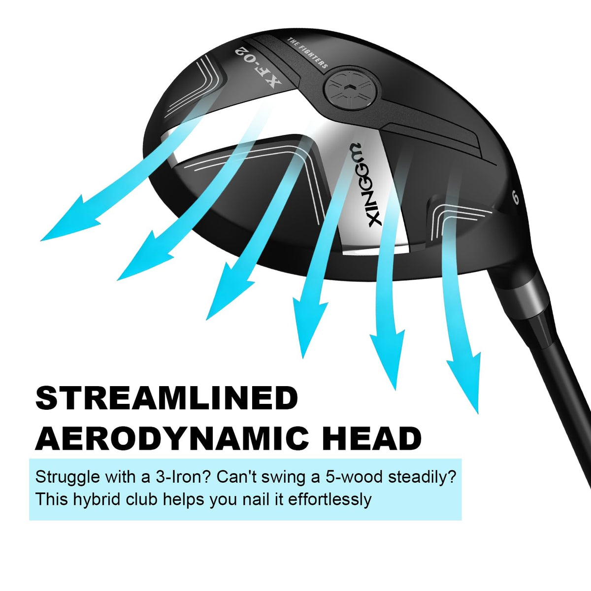 XINGGM aerodynamic head profile reduces drag for speed