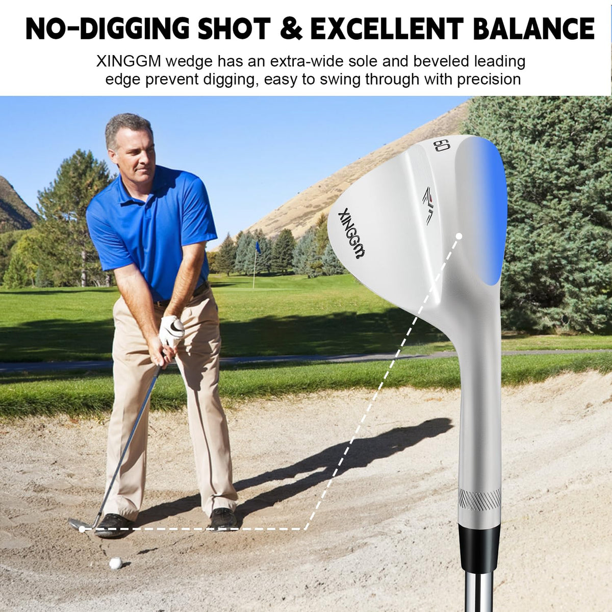 XINGGM forged wedge face micro CNC milled for high backspin and control.