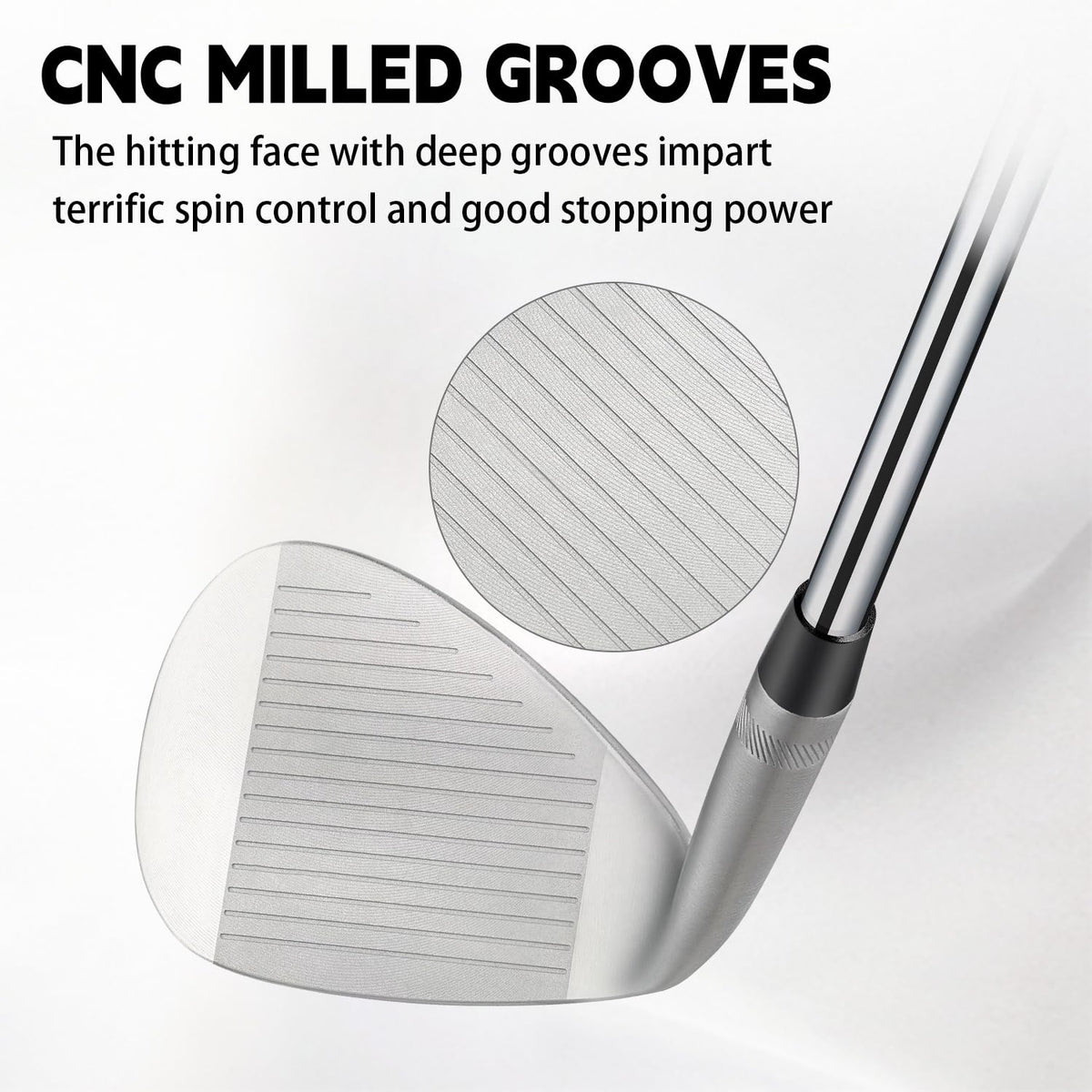 XINGGM forged wedge with micro CNC grooves for consistent backspin.