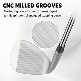 XINGGM forged wedge with micro CNC grooves for consistent backspin.