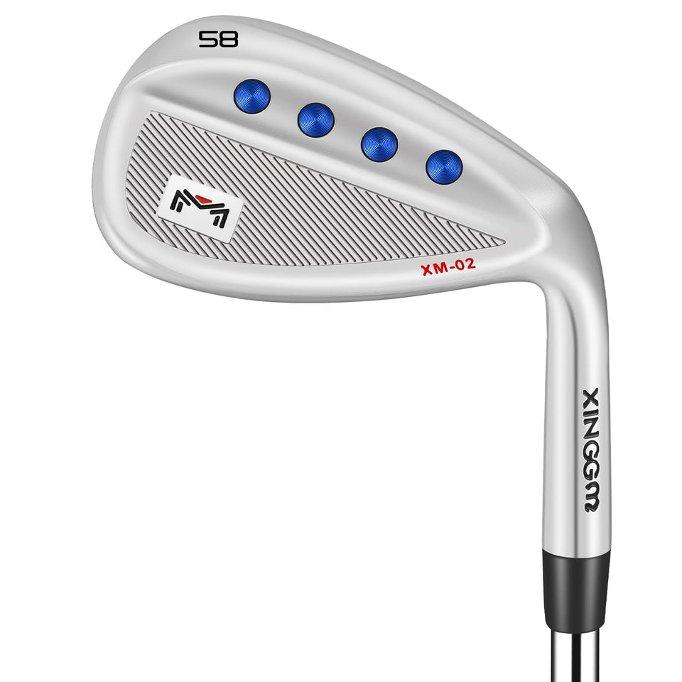 XINGGM forged golf wedge set close-up face showing milled grooves for maximum spin.