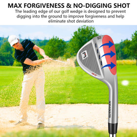 XINGGM wedge features milled face to improve spin control.
